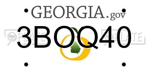 3BOQ40 Georgia License Plate