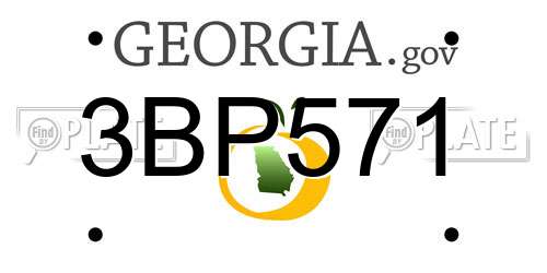 3BP571 Georgia License Plate