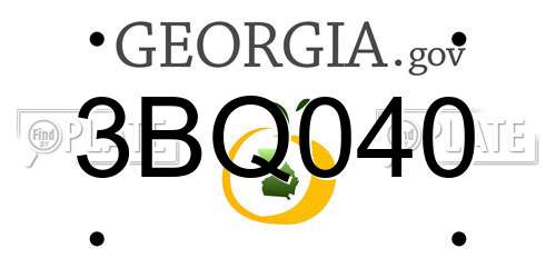 3BQ040 Georgia License Plate