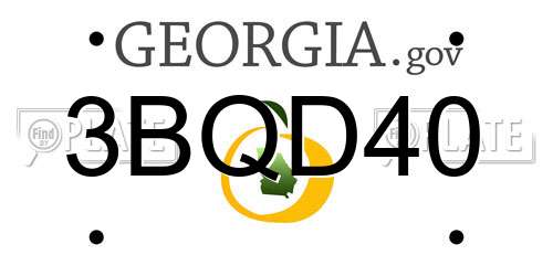 3BQD40 Georgia License Plate