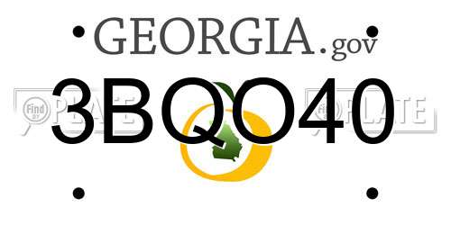 3BQO40 Georgia License Plate