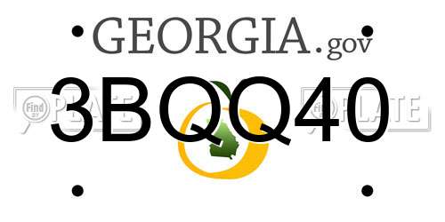 3BQQ40 Georgia License Plate