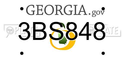 3BS848 Georgia License Plate