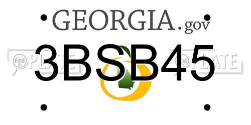 3BSB45 Georgia License Plate