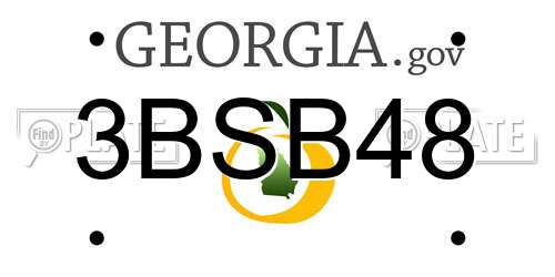 3BSB48 Georgia License Plate