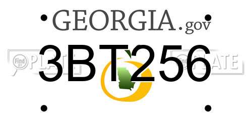 3BT256 Georgia License Plate