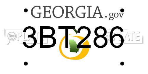 3BT286 Georgia License Plate