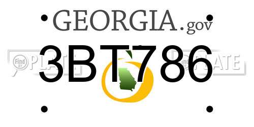 3BT786 Georgia License Plate