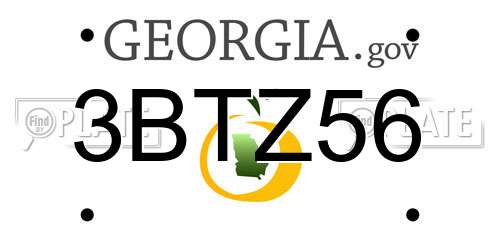 3BTZ56 Georgia License Plate