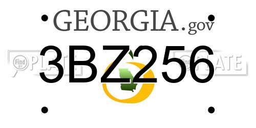 3BZ256 Georgia License Plate