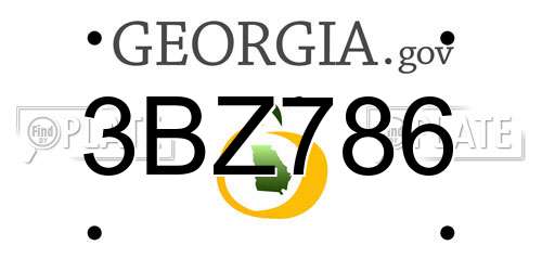 3BZ786 Georgia License Plate