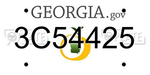 3C54425 Georgia License Plate
