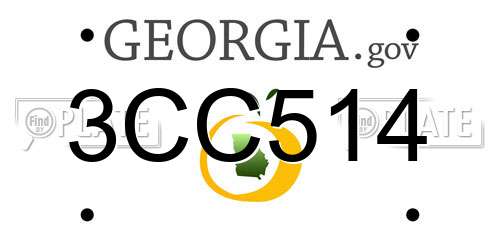 3CC514 Georgia License Plate