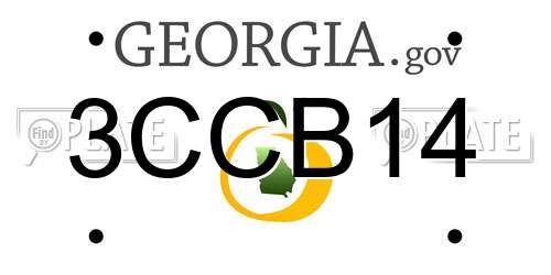 3CCB14 Georgia License Plate