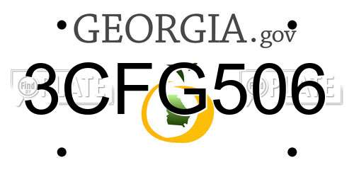3CFG506 Georgia License Plate