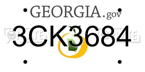 3CK3684 Georgia License Plate