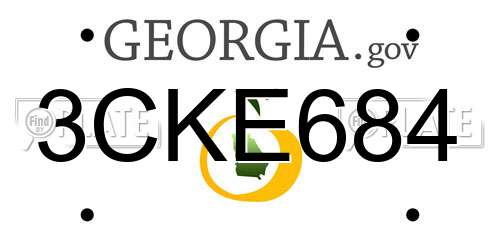 3CKE684 Georgia License Plate