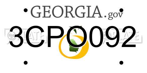 3CPO092 Georgia License Plate