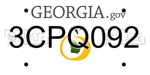 3CPQ092 Georgia License Plate
