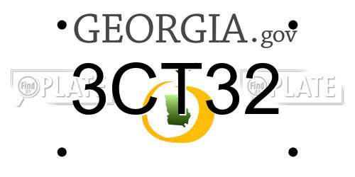 3CT32 Georgia License Plate