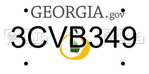 3CVB349 Georgia License Plate
