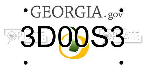 3D00S3 Georgia License Plate