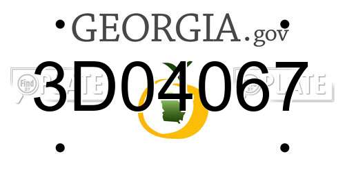 3D04067 Georgia License Plate