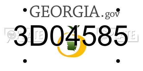 3D04585 Georgia License Plate