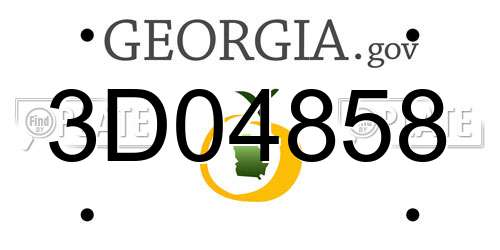 3D04858 Georgia License Plate