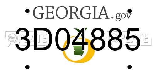 3D04885 Georgia License Plate