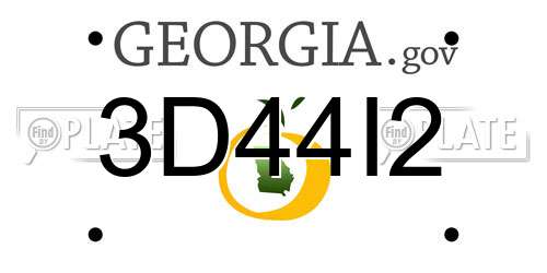 3D44I2 Georgia License Plate