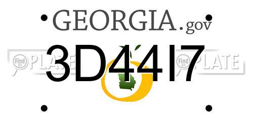 3D44I7 Georgia License Plate