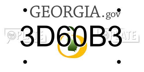 3D60B3 Georgia License Plate
