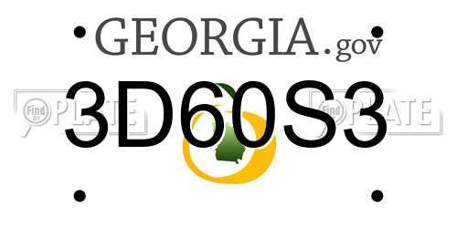3D60S3 Georgia License Plate
