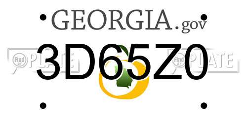 3D65Z0 Georgia License Plate