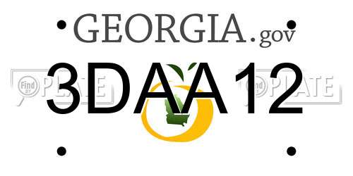 3DAA12 Georgia License Plate