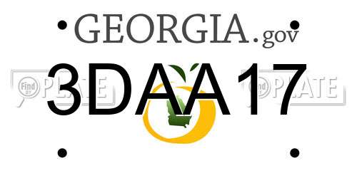 3DAA17 Georgia License Plate