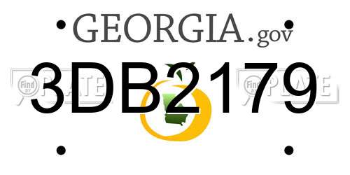 3DB2179 Georgia License Plate