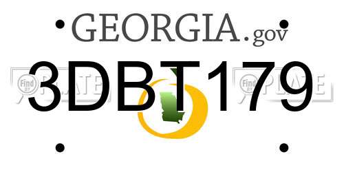 3DBT179 Georgia License Plate