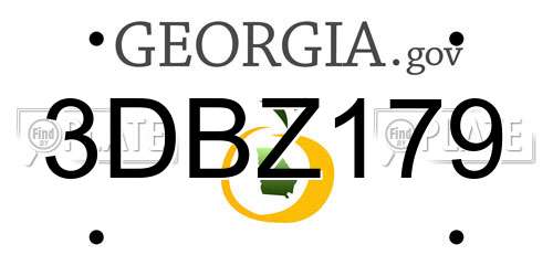 3DBZ179 Georgia License Plate