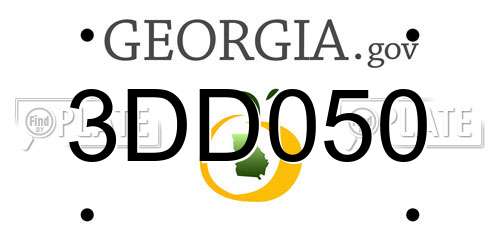 3DD050 Georgia License Plate