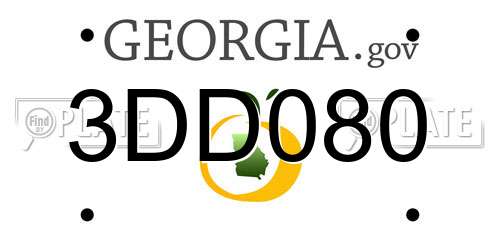 3DD080 Georgia License Plate
