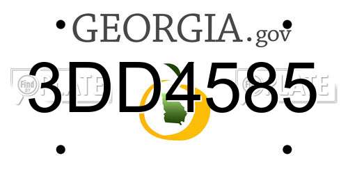 3DD4585 Georgia License Plate