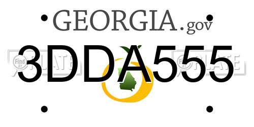 3DDA555 Georgia License Plate