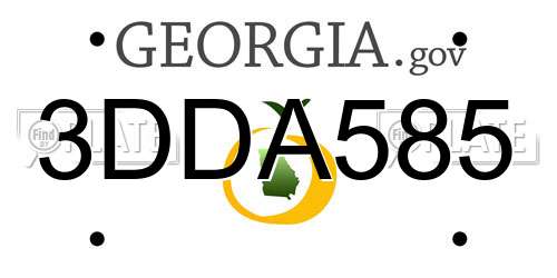 3DDA585 Georgia License Plate