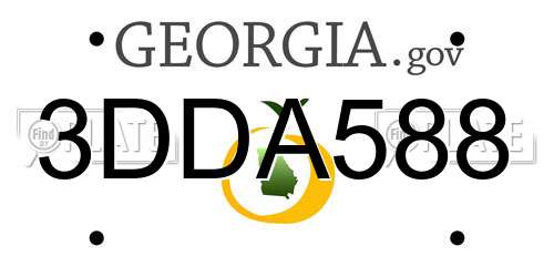 3DDA588 Georgia License Plate