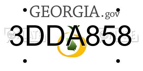 3DDA858 Georgia License Plate