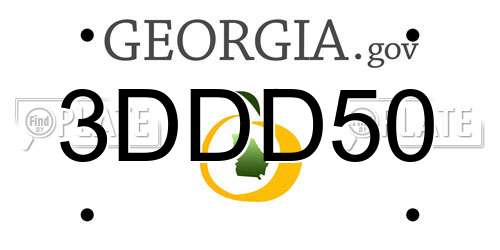 3DDD50 Georgia License Plate