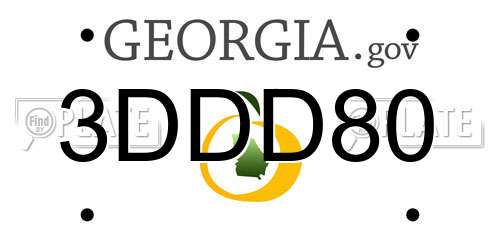 3DDD80 Georgia License Plate