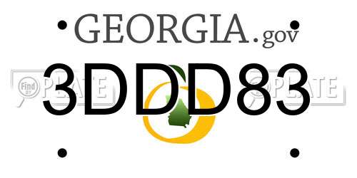 3DDD83 Georgia License Plate